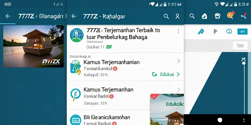 Antarmuka utama 777ZX menampilkan fungsi pencarian dan terjemahan yang intuitif.
