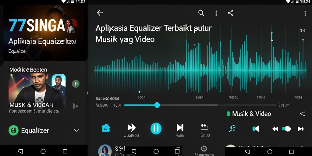 Screenshot aplikasi 77SINGA menampilkan antarmuka equalizer yang menarik.