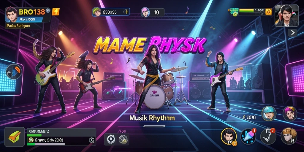 Tampilan menarik dari antarmuka game Musik Rhythm BRO138.