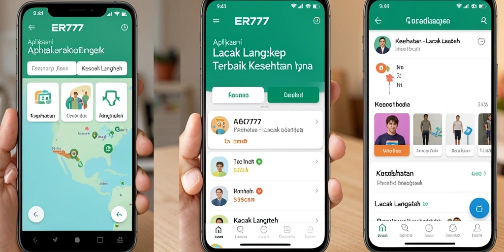 Tampilan antarmuka ER777 dengan fitur Lacak Langkah yang lengkap.