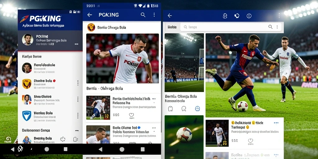 Antarmuka PGKING yang informatif dan menarik untuk olahraga bola.