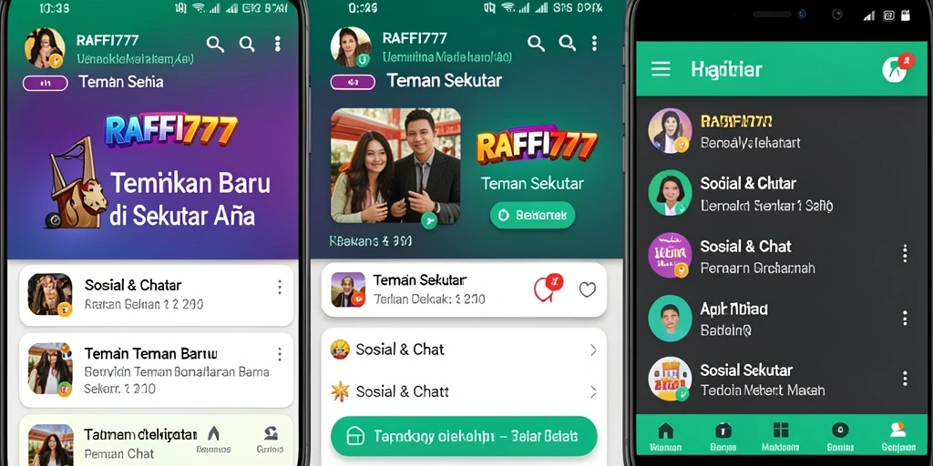 Tampilan antarmuka menarik dan mudah digunakan untuk mencari teman baru.
