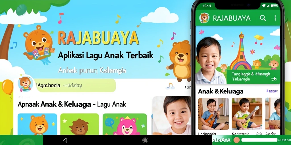 Antarmuka aplikasi RAJABUAYA yang menarik dan ramah anak.