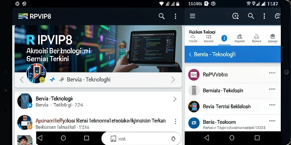 Antarmuka RPVIP8 menampilkan berita teknologi terkini dan mudah dinavigasi.